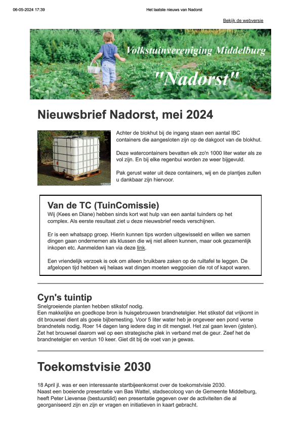 Nieuwsbrief Nadorst mei 2024